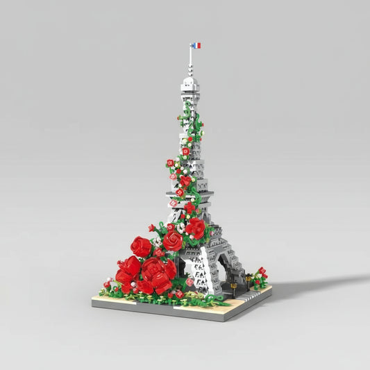 Eiffeltoren met rozen | Bouwsteentjes