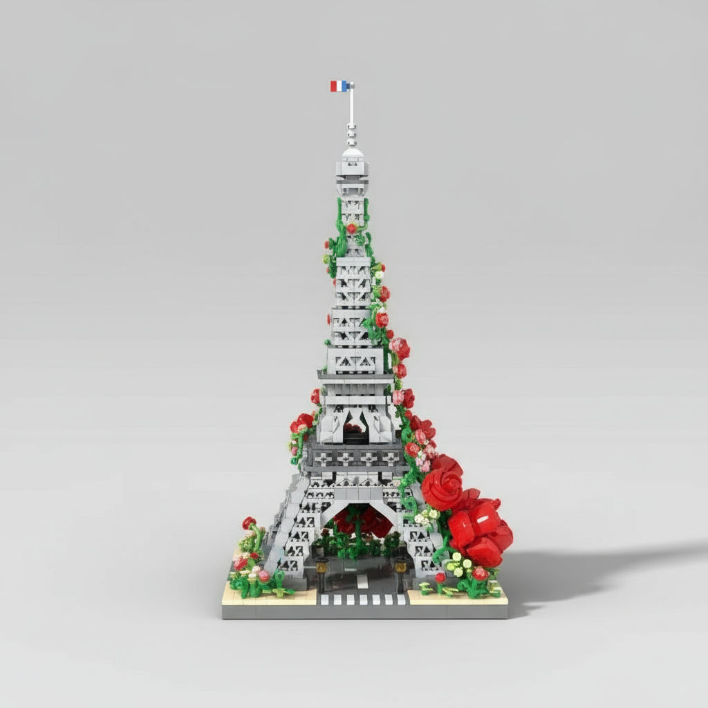 Eiffeltoren met rozen | Bouwsteentjes