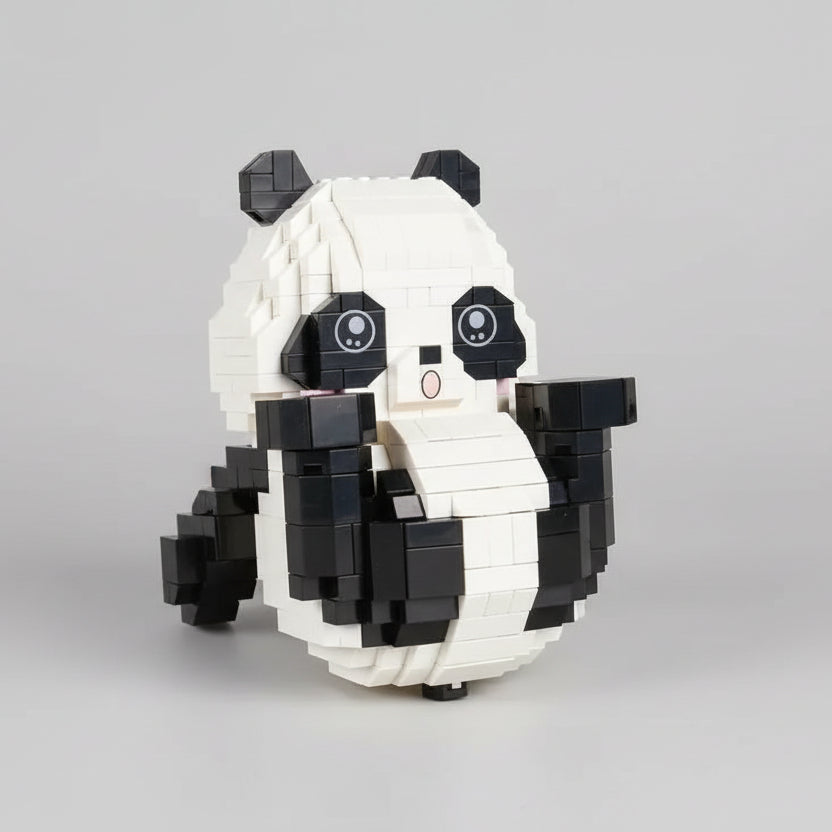 Liggende panda | Bouwsteentjes