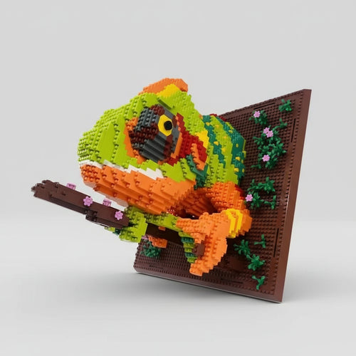 Kameleon op Bouwplaat | Bouwsteentjes