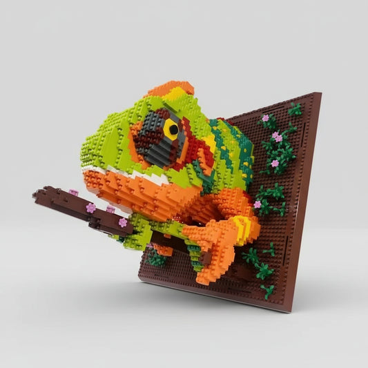 Kameleon op Bouwplaat | Bouwsteentjes