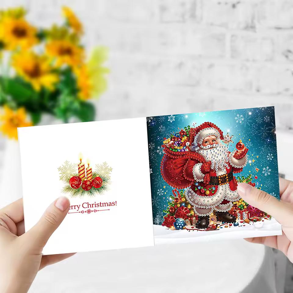 Kerstman Kerstkaarten | 12 stuks | Diamond Painting