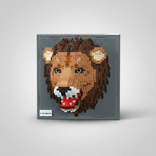 Leeuw op Bouwplaat | Bouwsteentjes