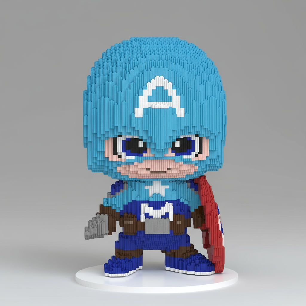 Mega blauwe superheld | Bouwsteentjes