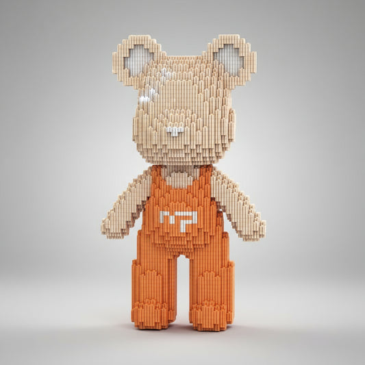 Beer met oranje tuinbroek | Bouwsteentjes