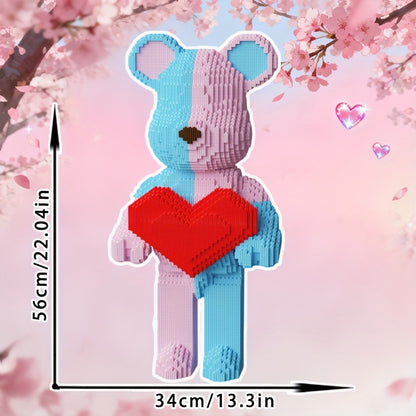 Blauw-Roze beer | Bouwsteentjes