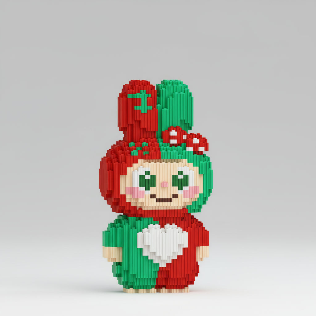 Schattig kerst poppetje  | Bouwsteentjes