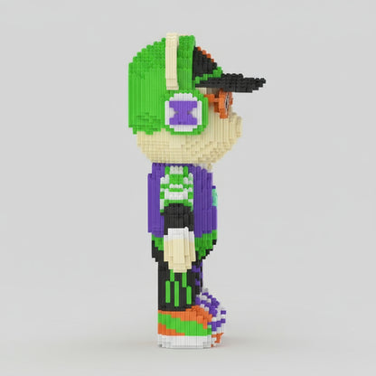 Beer met koptelefoon | Bouwsteentjes