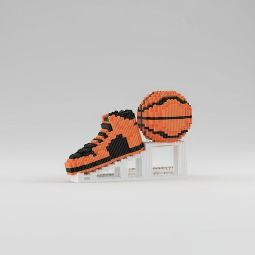 Oranje basketbal schoen & bal | Bouwsteentjes