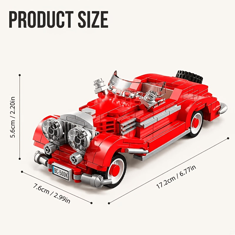 Convertible Sports Car Building Block Model Assembly Set, Creative Collectible Display Model, Desktop Home Decor, Birthday Christmas Easter Halloween Thanksgiving Holiday Gift