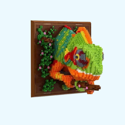 Kameleon op Bouwplaat | Bouwsteentjes