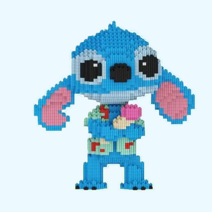 Schattig blauw wezen met ijsje | Bouwsteentjes