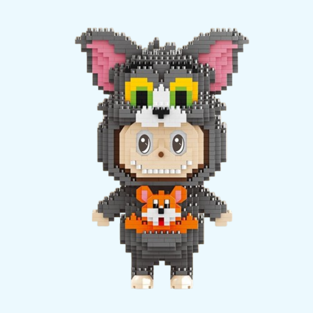 Labubu in Kattenpak met Muis | Bouwsteentjes