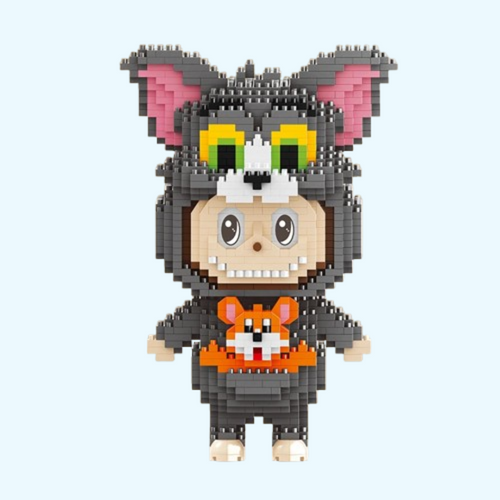 Labubu in Kattenpak met Muis | Bouwsteentjes