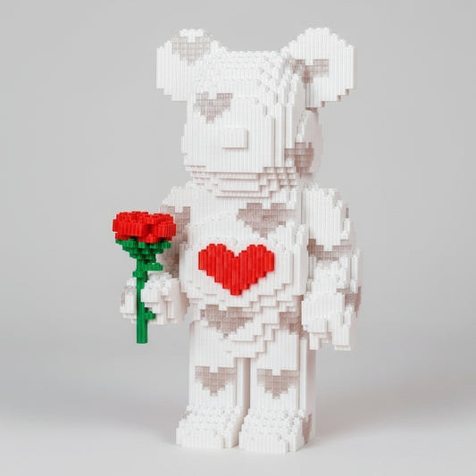 Astronaut Met Roos Bouwblokjes