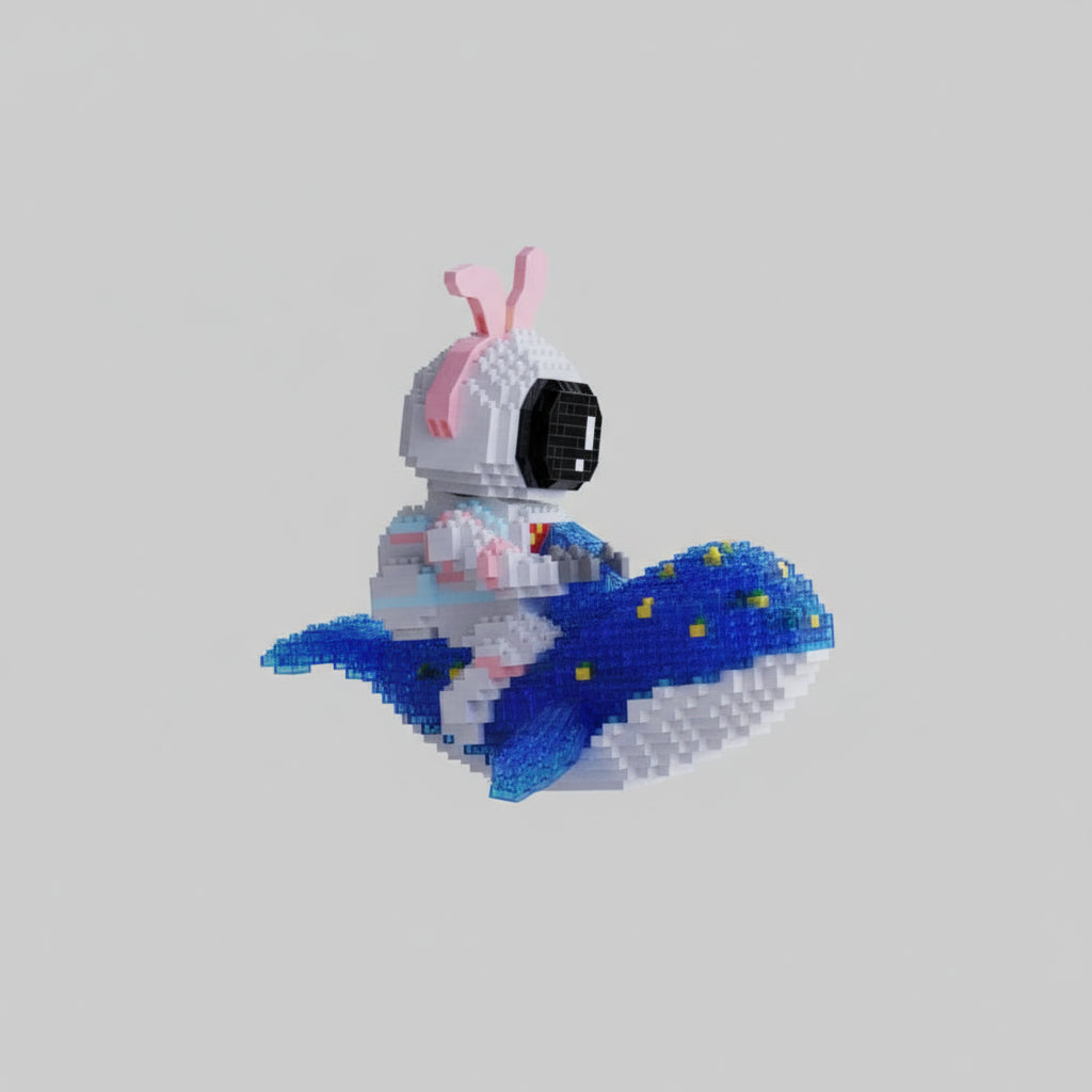 Astronaut Op Walvis Bouwblokjes