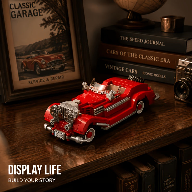 Convertible Sports Car Building Block Model Assembly Set, Creative Collectible Display Model, Desktop Home Decor, Birthday Christmas Easter Halloween Thanksgiving Holiday Gift