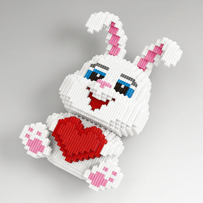 Schattig konijn met hart | Bouwsteentjes