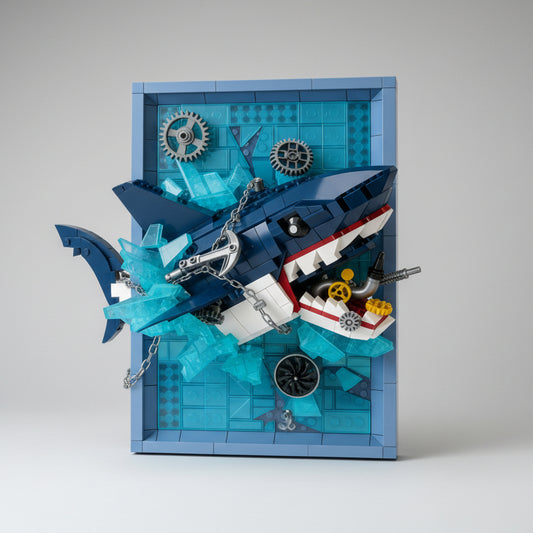 3D Schilderij Haai | Bouwsteentjes