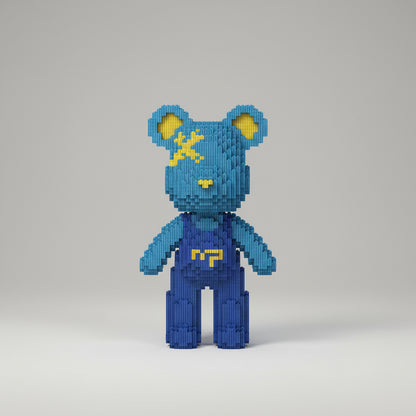 Beer met blauwe tuinbroek | Bouwsteentjes