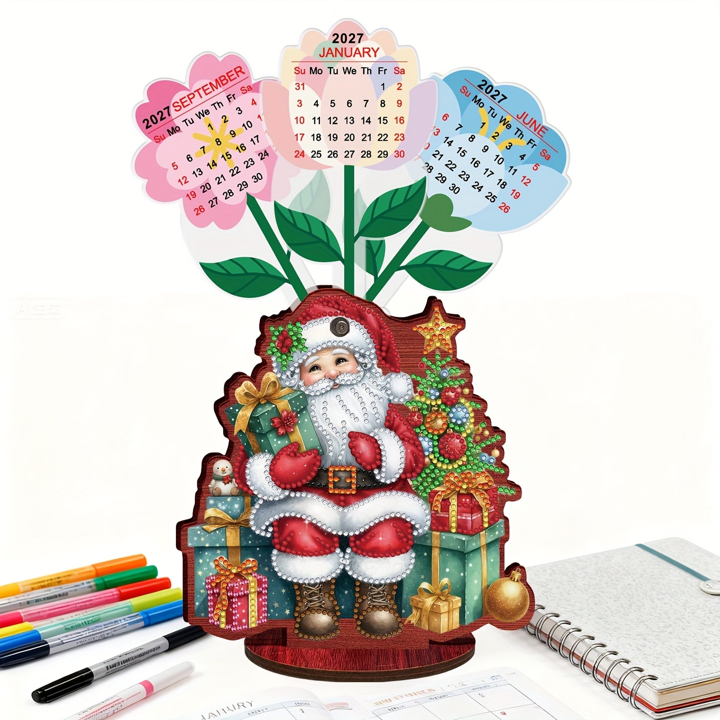 Zittende kerstman | kalender | Diamond painting