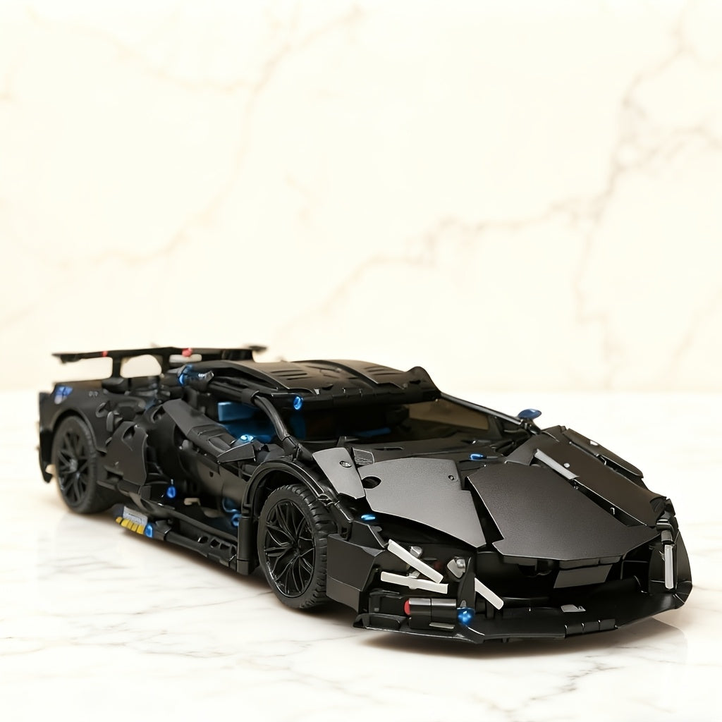 Luxe zwarte sport auto | Bouwsteentjes