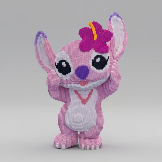 Mega roze wezen met bloem | Bouwsteentjes