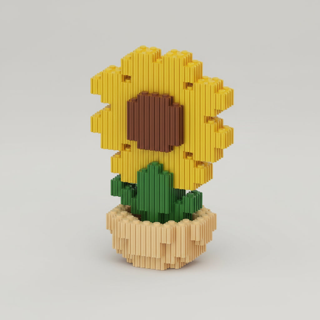 Cactus, Roos, Zonnebloem | Bouwsteentjes