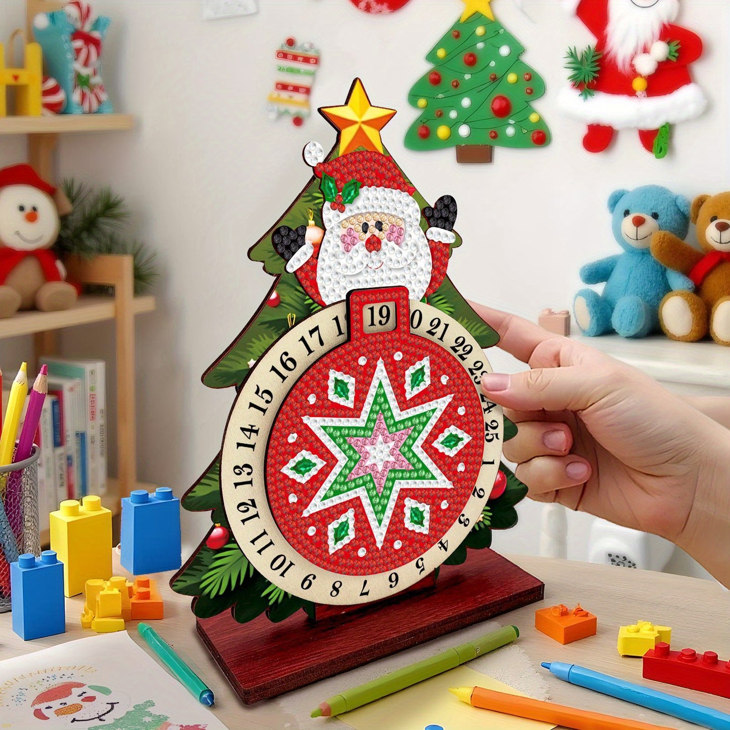 Kerstman in kerstboom | kalender | Diamond painting