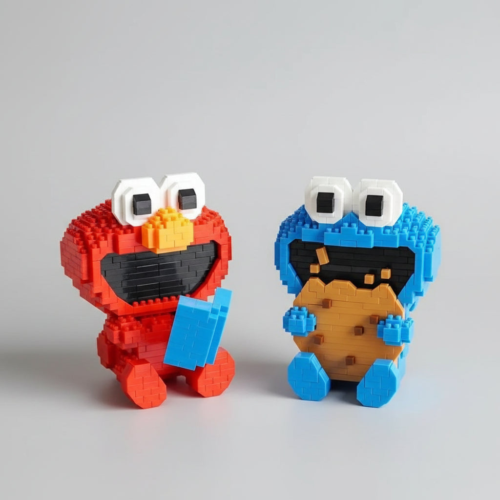 Blauw Monster Met Koekje Bouwblokjes