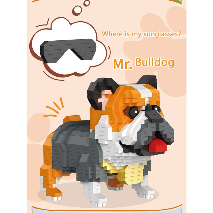 Bulldog Met Zonnebril Bouwblokjes