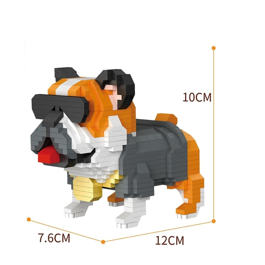 Bulldog Met Zonnebril Bouwblokjes