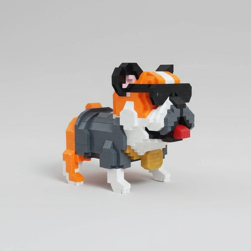 Bulldog Met Zonnebril Bouwblokjes