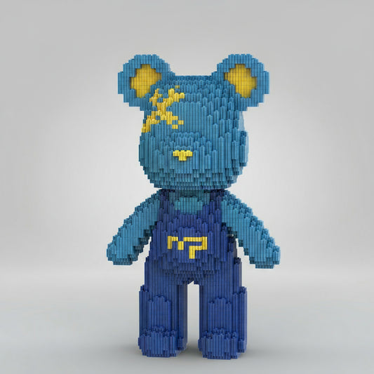 Beer met blauwe tuinbroek | Bouwsteentjes