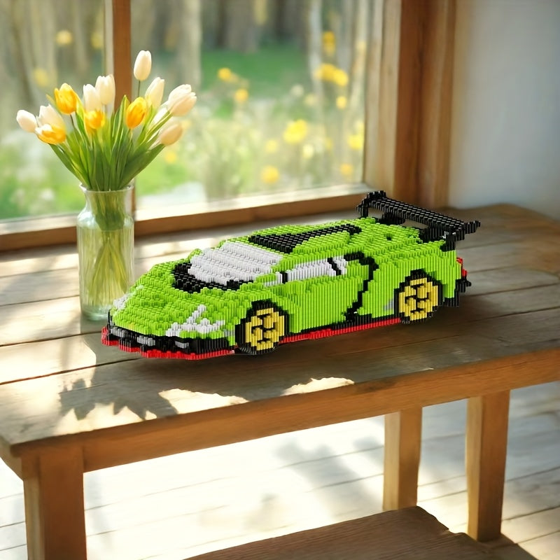 Groene auto | Bouwsteentjes