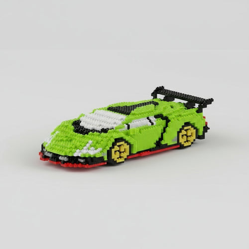 Groene auto | Bouwsteentjes