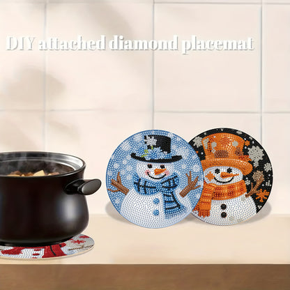 Sneeuwpoppen placemats | 4 stuks | Diamond painting