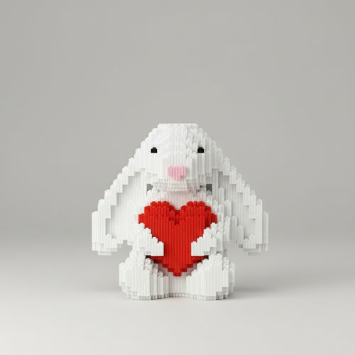 Schattig konijn met hart | Bouwsteentjes