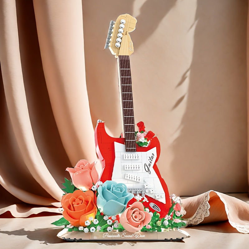 Gitaar met bloemen | Bouwsteentjes