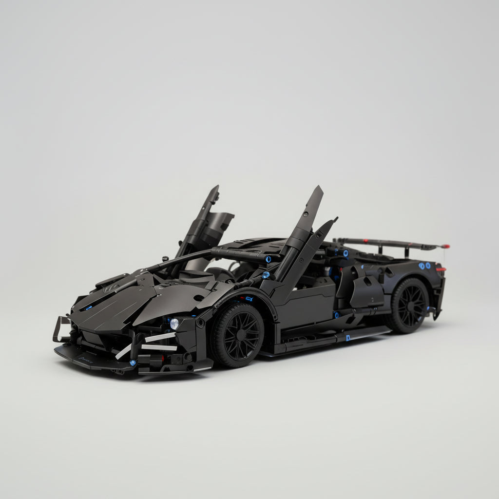 Luxe zwarte sport auto | Bouwsteentjes