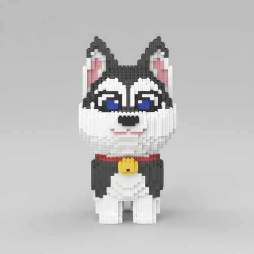 Husky met Halsband | Bouwsteentjes