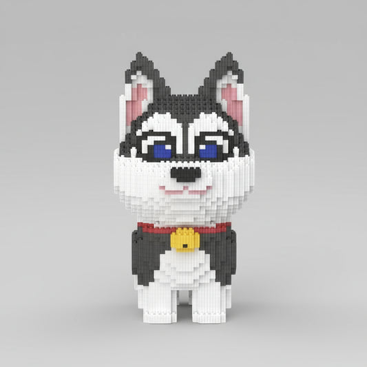 Husky met Halsband | Bouwsteentjes