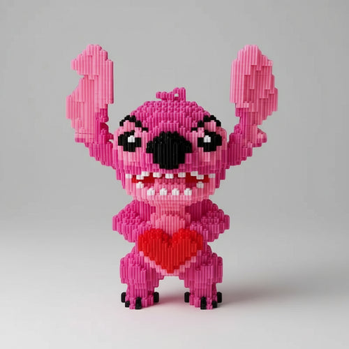 Schattig roze wezen met hart | Bouwsteentjes