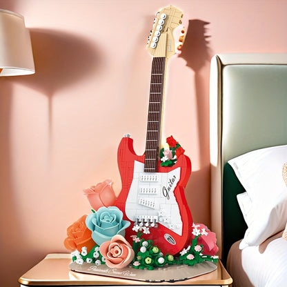 Gitaar met bloemen | Bouwsteentjes