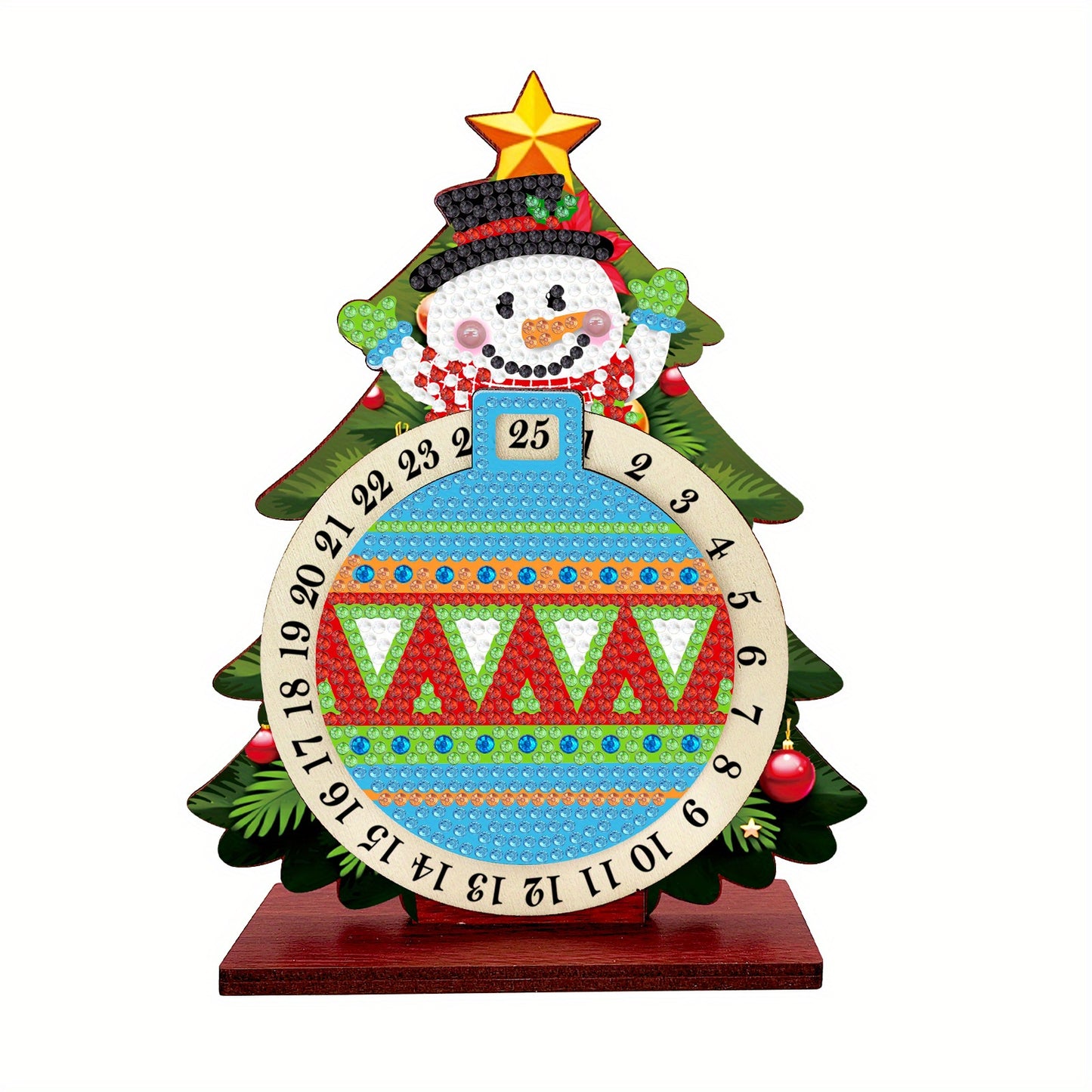 Sneeuwpop in kerstboom | kalender | Diamond painting