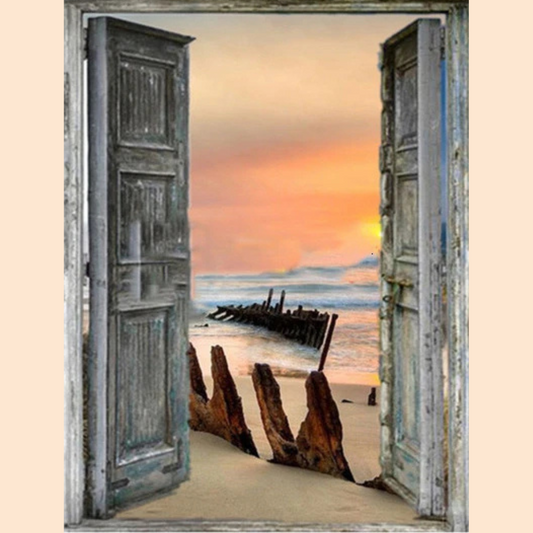 Zonsondergang aan de Steiger | Diamond Painting