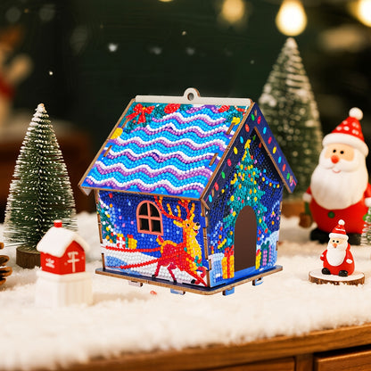 Kerst huisje | hanger voor in de boom | Diamond painting