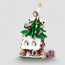 Kerstboom op kersthuisje | Bouwsteentjes