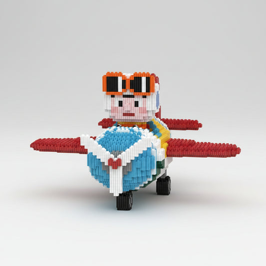 Piloot in vliegtuig | Bouwsteentjes