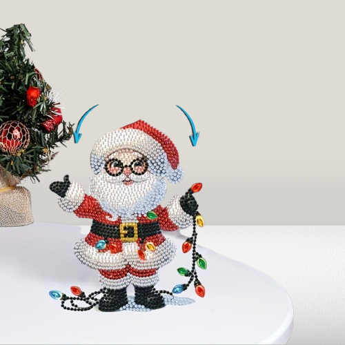 Bewegende kerstman met bril | Diamond painting